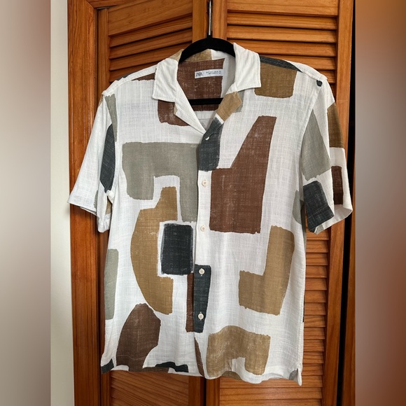 Zara Shirts Linen Zara Camp Collar Shirt Poshmark